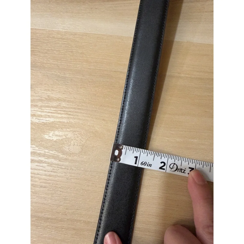 Brooks Brothers Black Silver Belt Men's Size 44 Leather New With Tags
